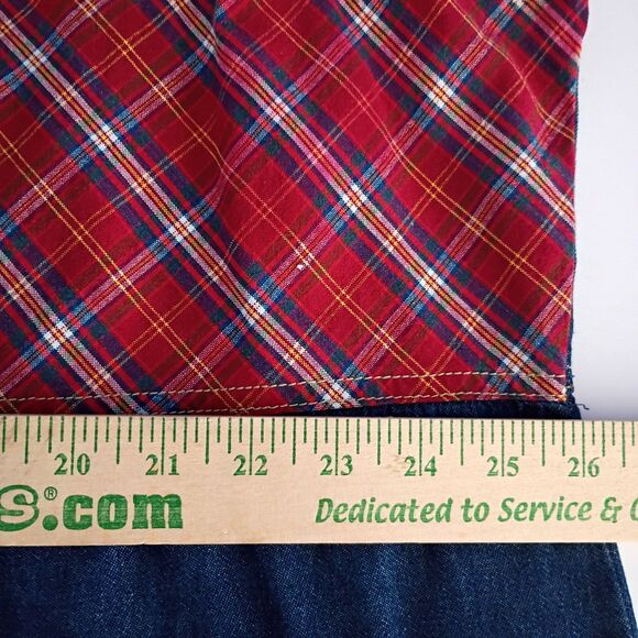 Bobbie Brooks Button Up Dress Chambray Denim Plaid Embroidered Flowers 26W/28W - Picture 8 of 8